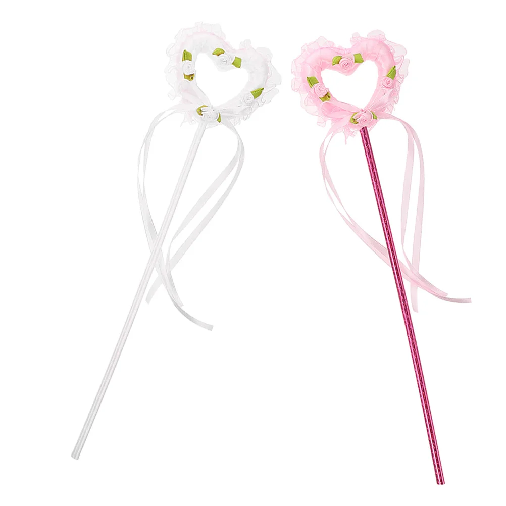 

2pcs Flashing Wands Heart Design Light Up Sticks For Kids Party Favors Cosplay Stage Performance Girls Birthday Gift