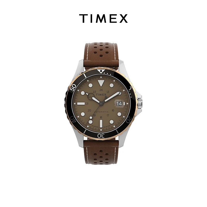 2024 TIMEX ساعة ميكانيكية أوتوماتيكية ذكر أمريكي من الفولاذ المقاوم للصدأ مقاومة للخدش مقاومة للماء ساعة غوص ساعة ترفيهية للأعمال