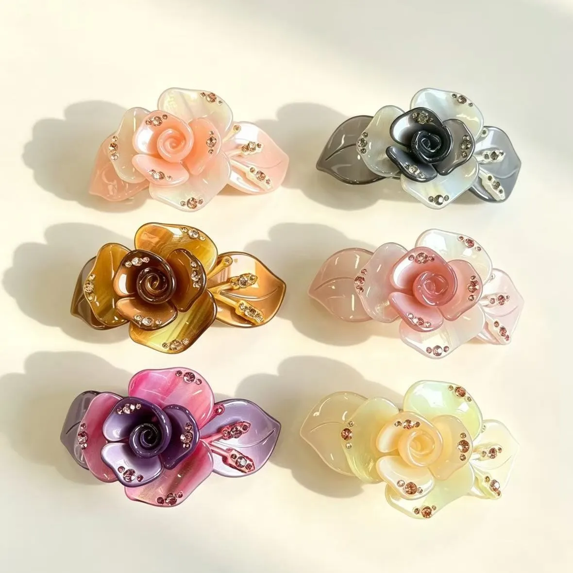 New model Sweet style Flower spring clamp Korean style Fashion Beautiful Niche hair accessories Dropshipping