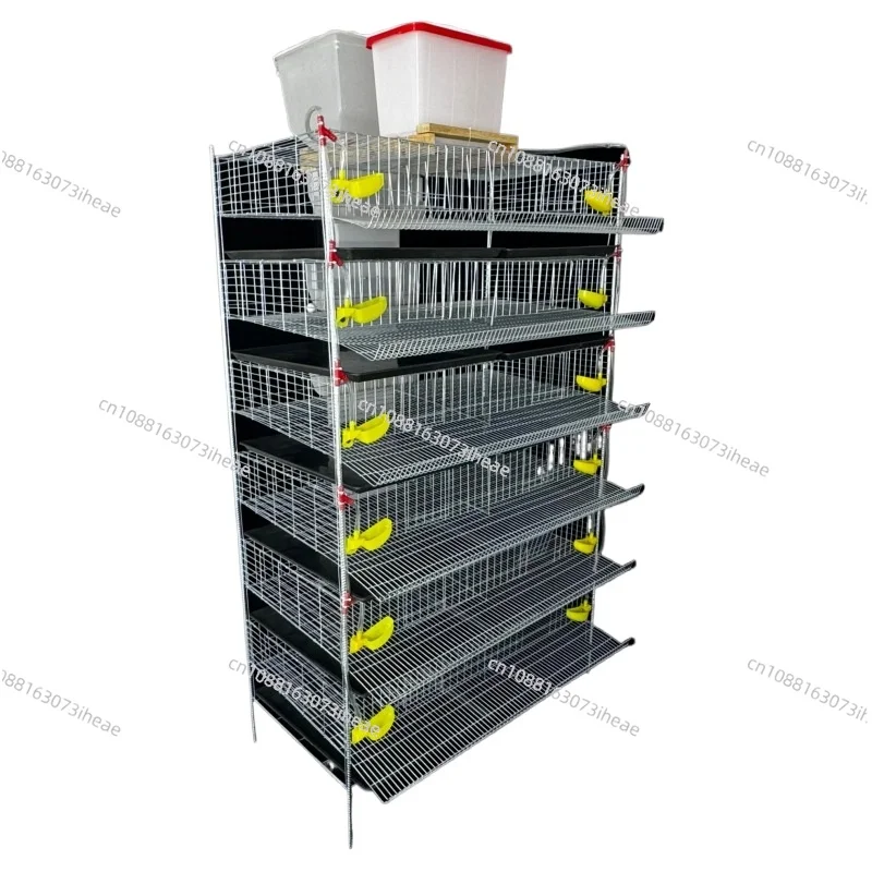 Automatic Quail Cage, Vertical Stackable Layer with Feeder Waterer & Egg Collector, Manure Cleaning System for Farming Equipment