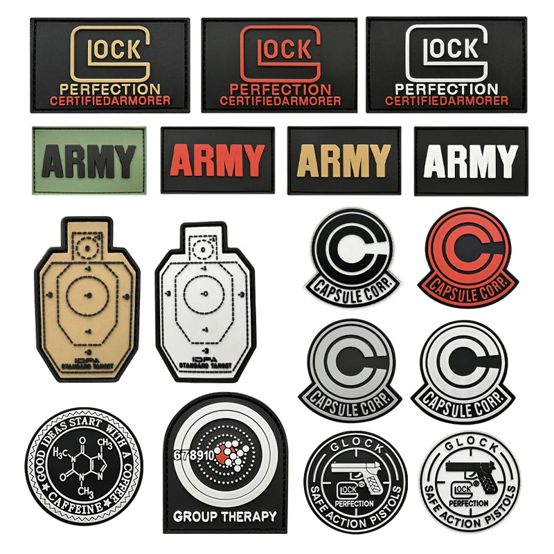 

Glock Shooting Pvc Morale Badge CAPSULE CORP Hook & loop Patches Outdoor Equipment Backpack decorations Tactical Armband