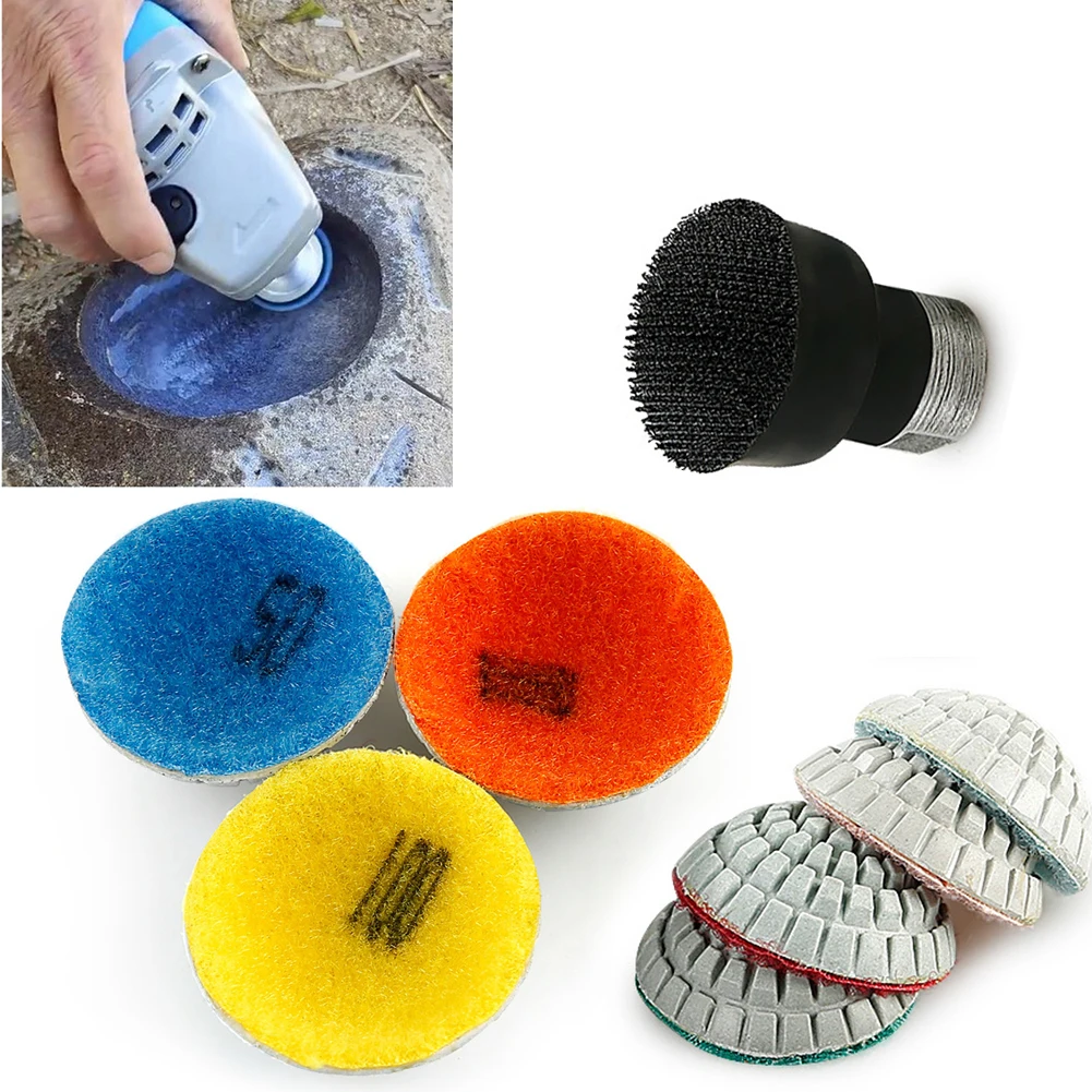 2inch Soft Grinding Wheel Wet Dry Diamond Polishing Pad Sanding Disc For M10 Thread For Sanding Granite Marble Quartz Tile Glass