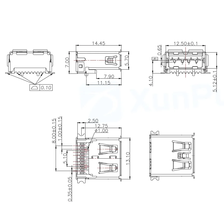 5 шт./Usb-301Wd-Ary Usb-301Wd-Arw Usb-313-Acsy USB-разъем