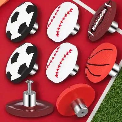 8-teilige Sportball-Kommode-Knöpfe, Schubladengriffe für Schrank, Kleiderschrank, Türgriffe, Fußball, Basketball, Fußball, Dekor-Hardware