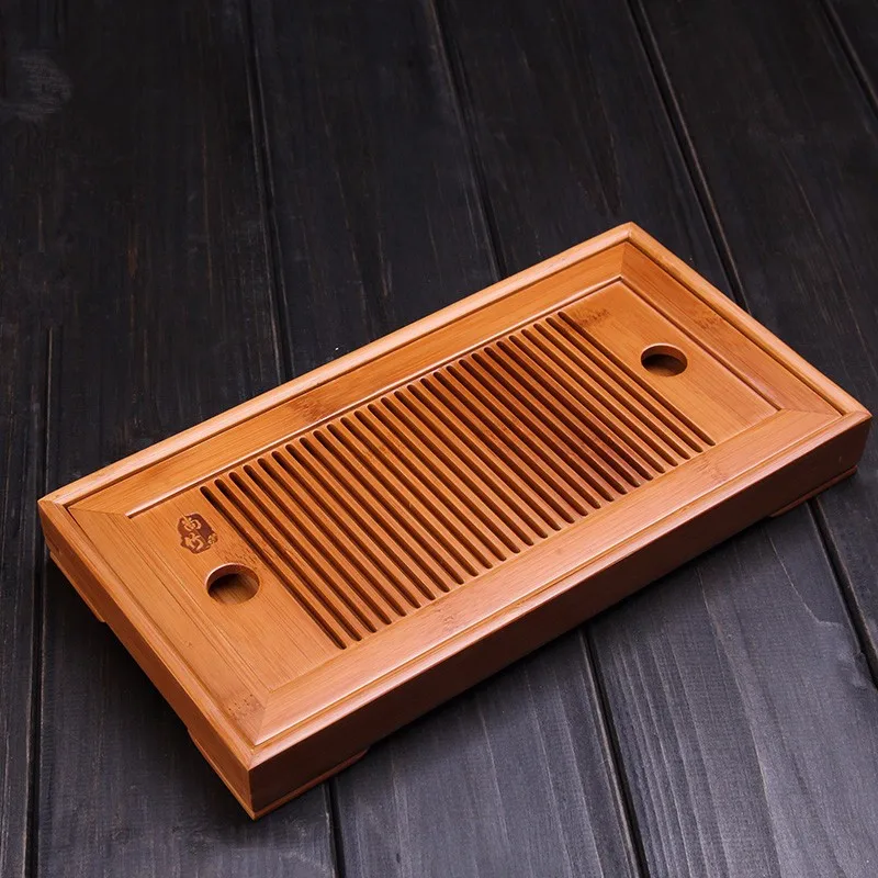 

[GRANDNESS] Small Bamboo Gongfu Tea Table Serving Tray 27*14cm Chinese Bamboo Tea Tray Water Storage Kung Fu Tea Set