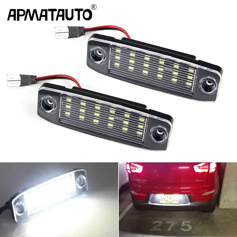 2pcs High Quality Error Free 18LED Car License Plate Lights For Hyundai Kia Sportage For Sonata 10 Sonata YF GF 10 Canbus White