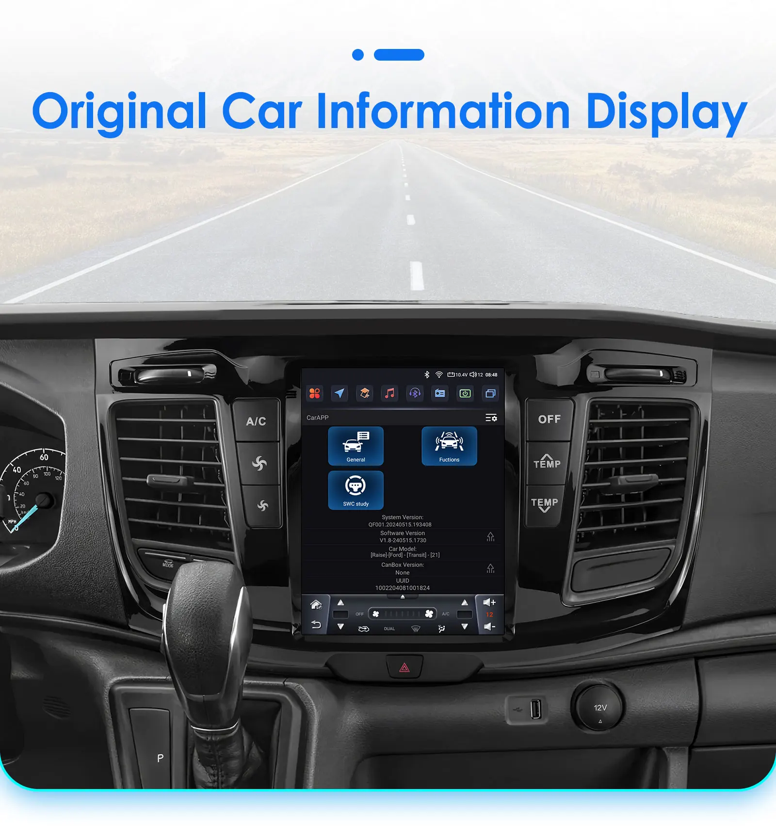 Hizpo Android 14 Auto Stereo Auto GPS Für FORD Transit 2021 2022 2023 Porträt Touchscreen Carplay 4G Wifi RDS Bluetooth 9,7" – Detail 39