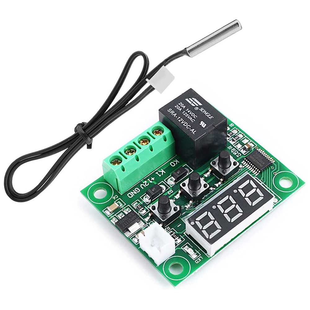 W1209 DC 12V Digital Cool/Heat Temp Thermostat Thermometer Temperature Controller On/Off Switch -50-110C+W1209 Case Acrylic Box