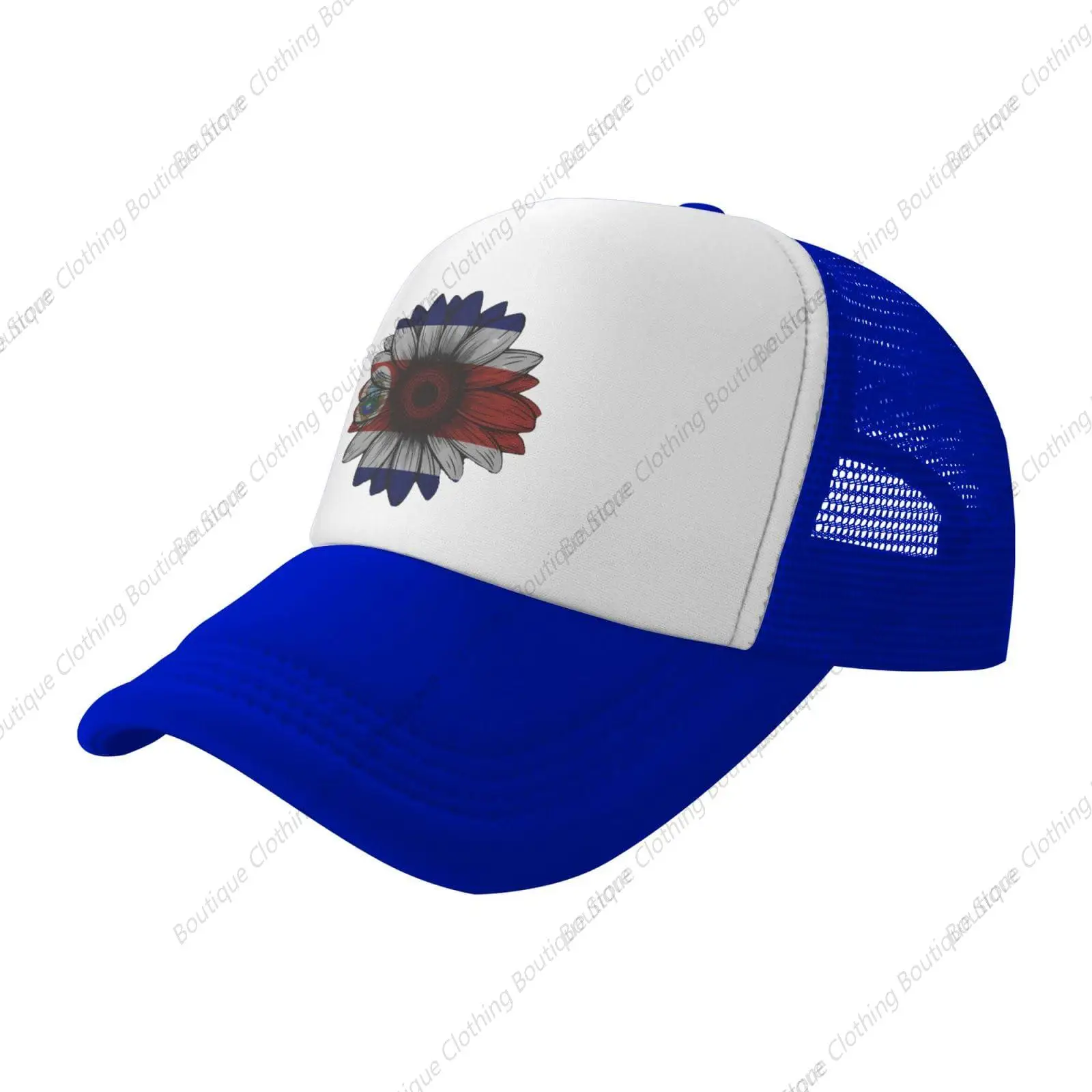 

Vintage Sunflower Costa Rica Flag Trucker Hats: Stylish Protection for Any Adventure Blue