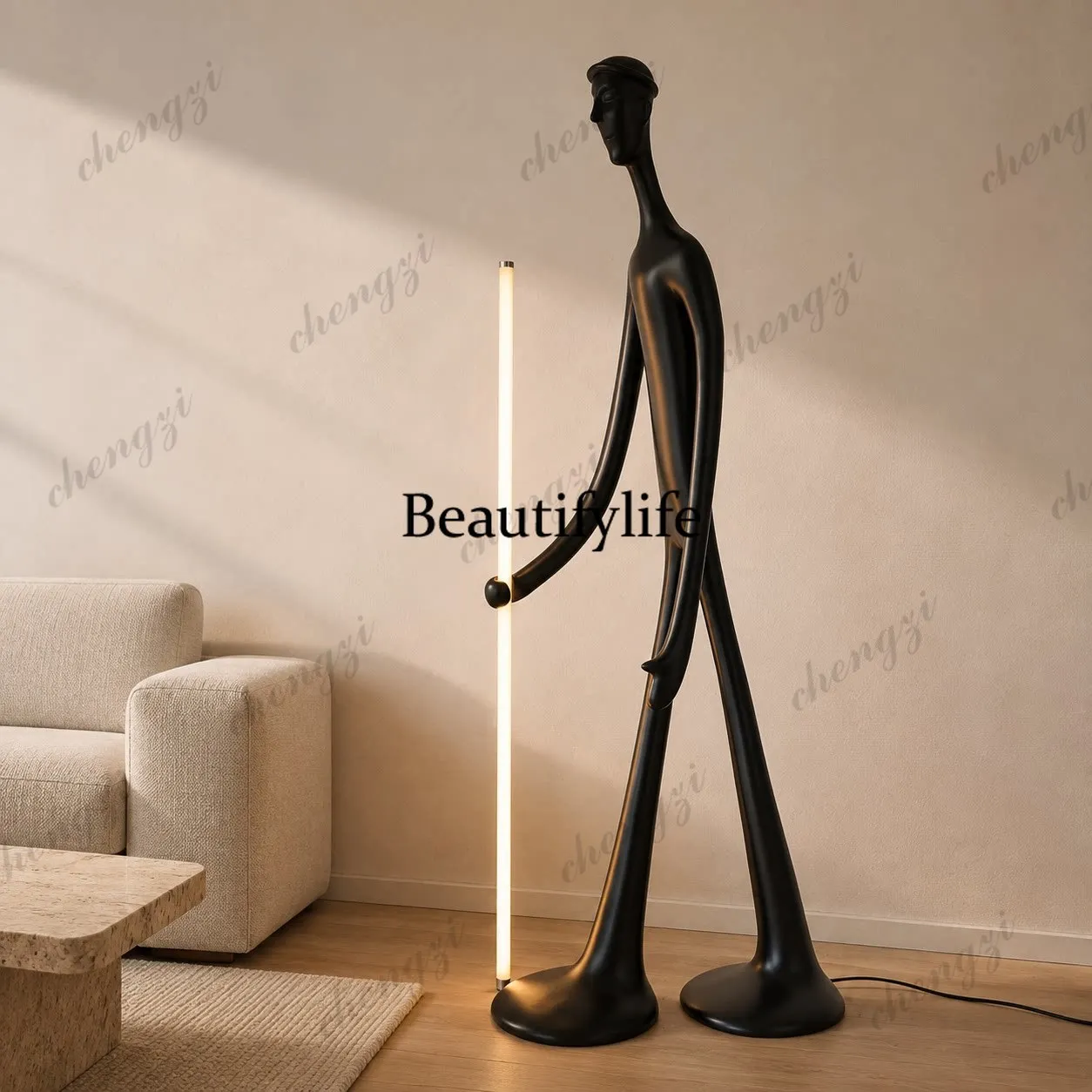 Modern minimalist creative humanoid vertical floor lamp living room bedroom creative art decorative lamp