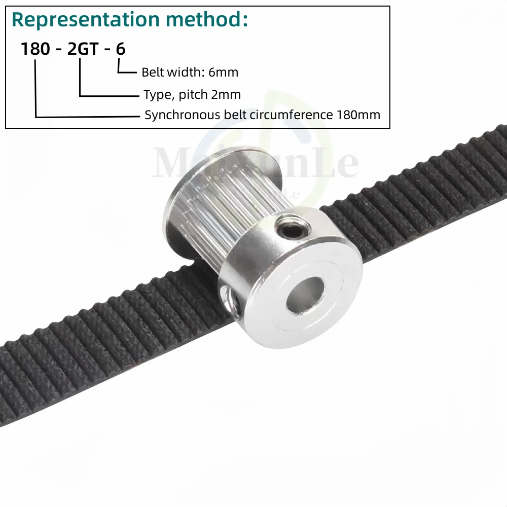 Correa de distribución de goma GT2, perímetro de 192-238mm, ancho de 6mm, 10mm, 15mm, paso de dientes de 2mm, sincronización 2GT aplicable a