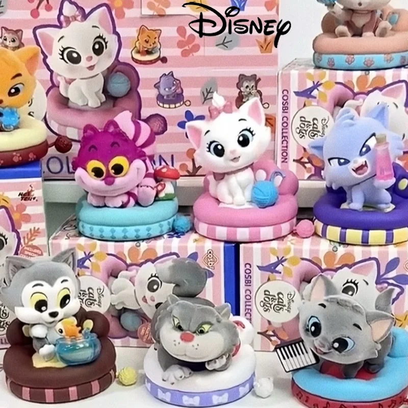

Hot Disney Cat Party Cosbi Blind Box Anime Character Mary Cat Lucifer Q Edition Series Model Decoration Toy Handmade Gift