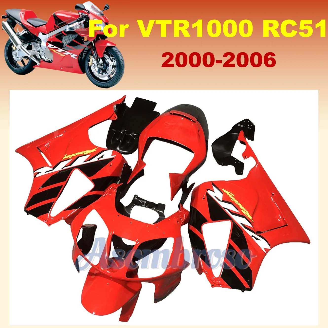 

Комплект обтекателей мотоцикла, подходящий для HONDA VTR1000 RC51 2000 2001 2002 2003 2004 2005 2006, комплект кузова