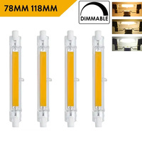 1-10Pcs Dimmable R7S COB LED Glass Tube 78MM 118MM 7W 15W 28W LED Light Bulb J78 J118 110V 220V LED Lamp Warm/Cool/Neutral Light