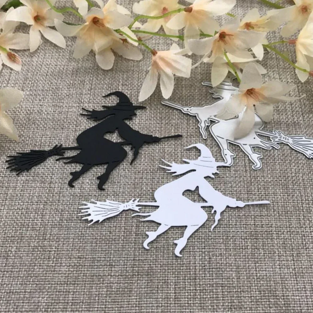 Halloween Broom witch Metal Cutting Dies Stencils Die Cut for DIY Scrapbooking Album Paper Card Embossing