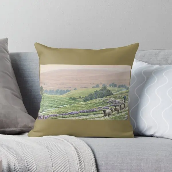 

Yorkshire Gold Tea Landscape Printing Throw Pillow Cover Car Case Bedroom Hotel Comfort Waist Pillows not include One Side