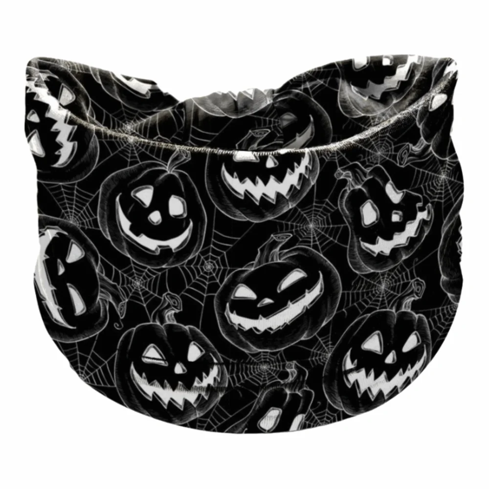 New Skull Print Halloween Headbands Wide Bohemian Party Costume Headwraps Pumpkin Extra Large Women Headwrap Hair Accessories