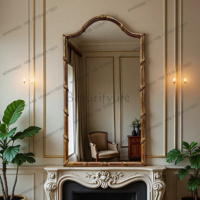 Neoclassical bathroom mirror medieval art entrance living room hallway fireplace decorative mirror customization