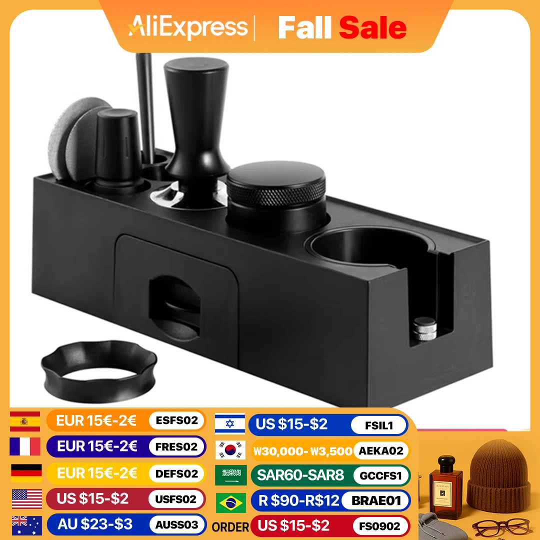 

51-58mm ABS Coffee Portafilters Holder Coffee Filter Rack Espresso Tamper Mat Stand Cafe Tools Coffee Accessories for Barista