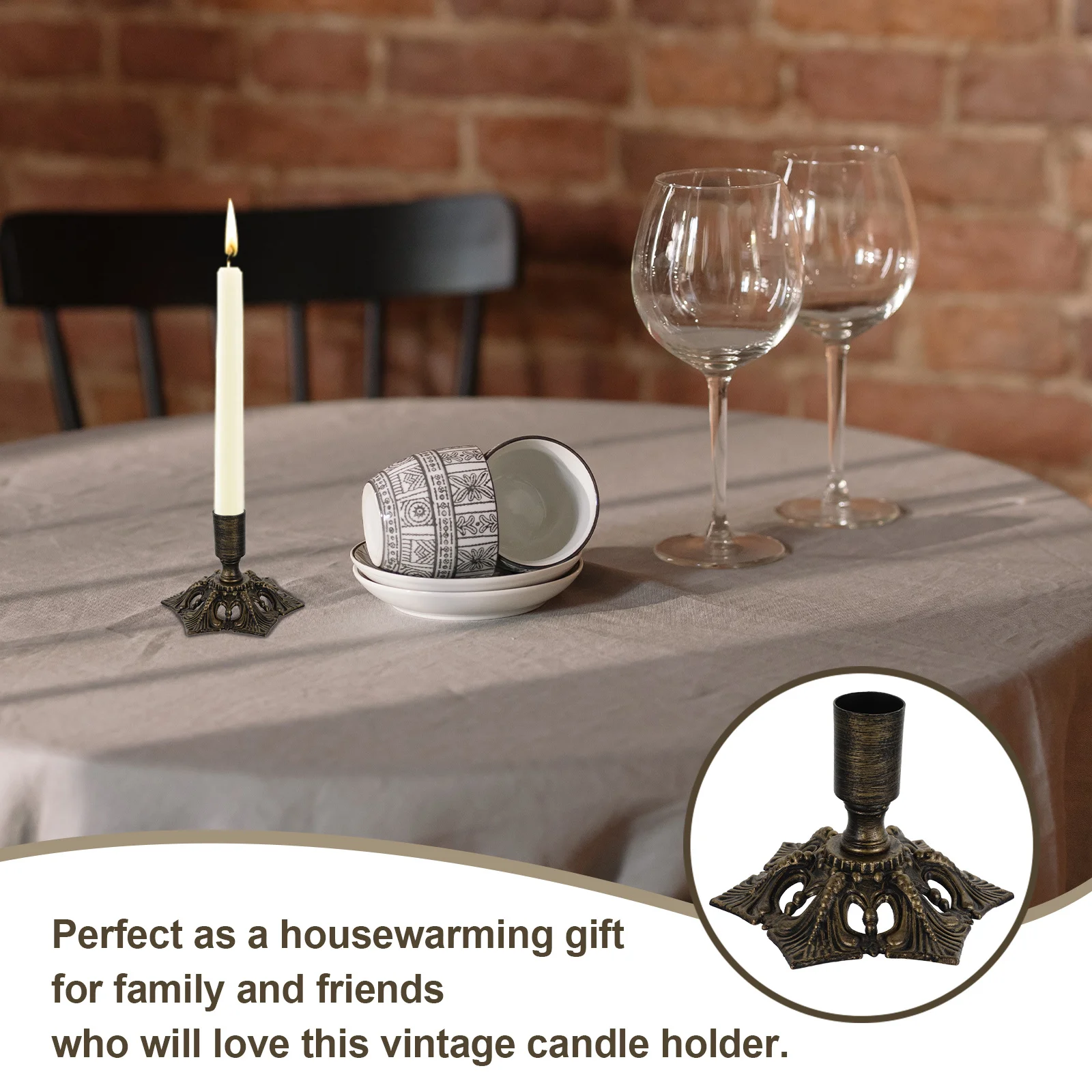 

European Style Candlestick Tabletop Decorative Metal Taper Holder Vintage Wedding Party Xmas Gift Metal Holder