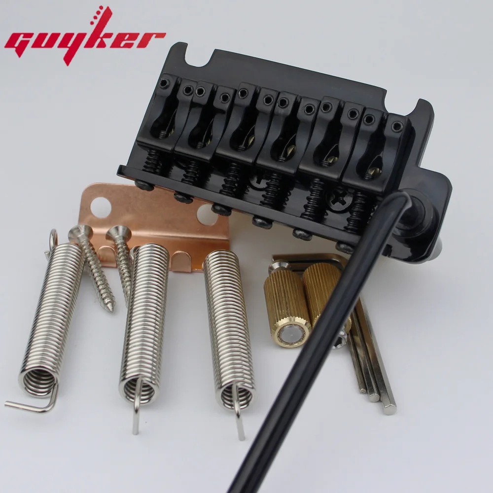 Guyker Black Non-locking 2 Point Guitar Tremolo Bridge String Spacing 10.8MM With Tremolo System Saddle And Brass Block