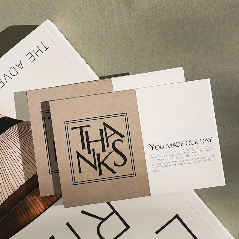 Customized Full-Color Hot Stamping Logo Business Thank-You Card Printing on Texture Art Paper Thick Business Card for Profession