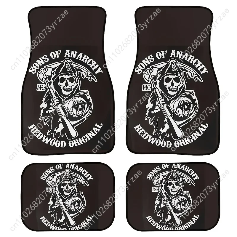

Sons Of Anarchy 4pcs Universal Car Floor Mats All-Season Fashionable Auto Interio Absorbent Non-Slip Washable Car Floor Mats