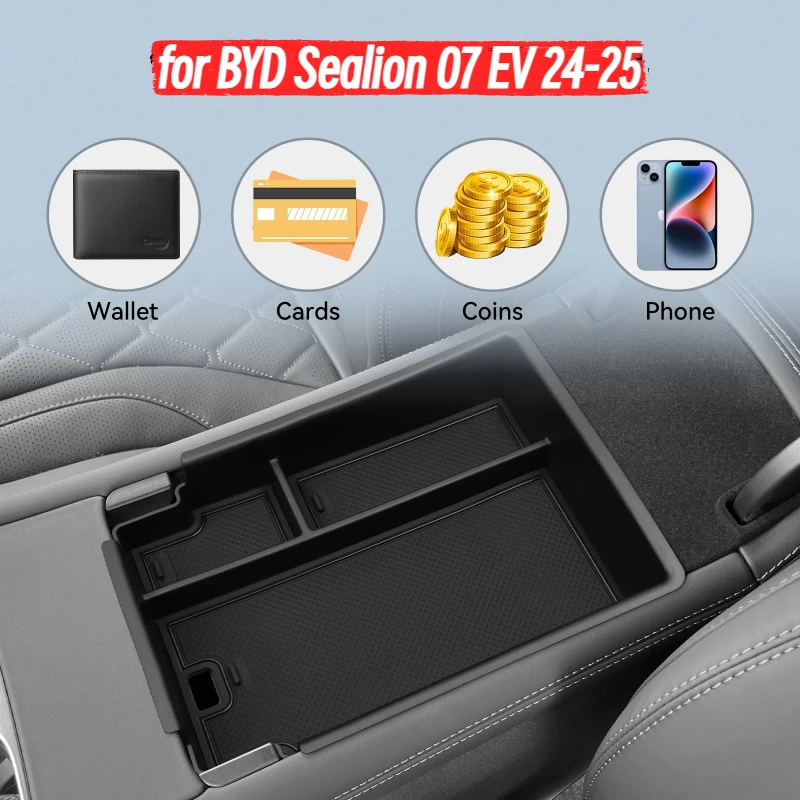 

for BYD Sealion 07 EV 24-25 Center Console Armrest Storage Box Car Storage Tray Organizers Tidying Interior For Sealion 07EV 24