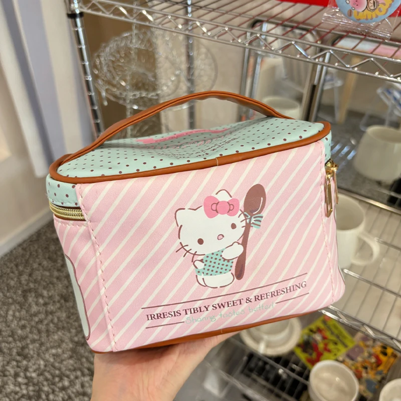 New Sanrio Hello Kitty Large Capacity Makeup Bag Women\'S Cartoon Printed Handbag Cute Sweet Makeup Bag Fashion Storage Bag Gifts