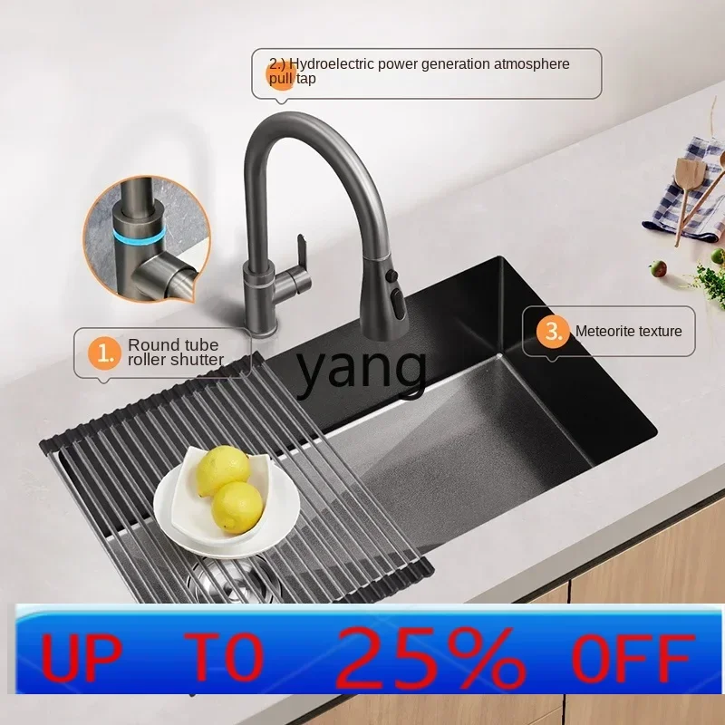 

LH 304 stainless steel kitchen handmade sink large single sink vegetable basin seamless dishwasher