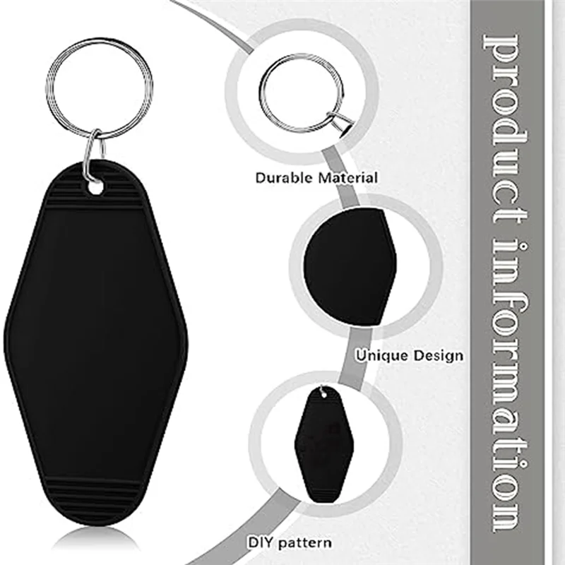 50 Pcs Motel Keychain Blank Hotel Keychain Sublimation Vintage Keychain Bulk for DIY Crafts Ornament A