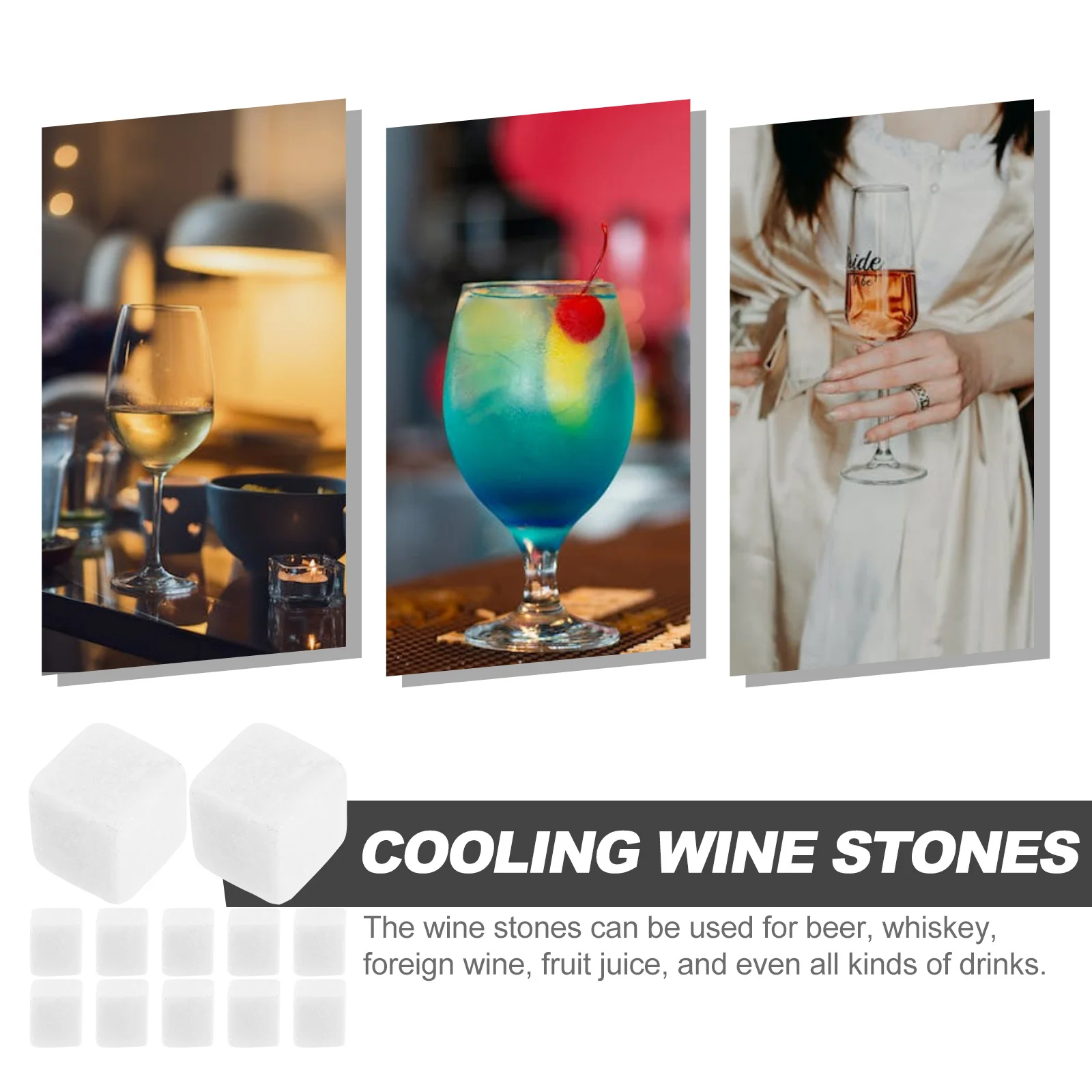 

12pcs Whiskey Stones Reusable Marble Wine Cooling Rocks For Beer Juice Freezer Stones Beverage Chiller Household Bar Tools