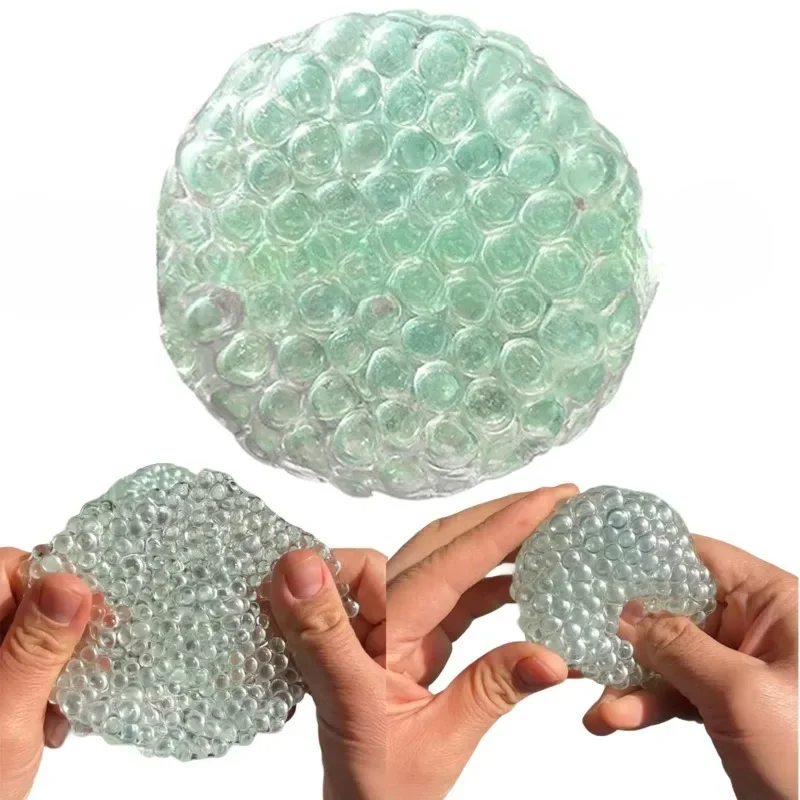 Pressure Relief Balls Set Handmade Kawaii Crystal Squishy No Air Stress Balls for Adults Portable Desk Toy for Anxiety Relief