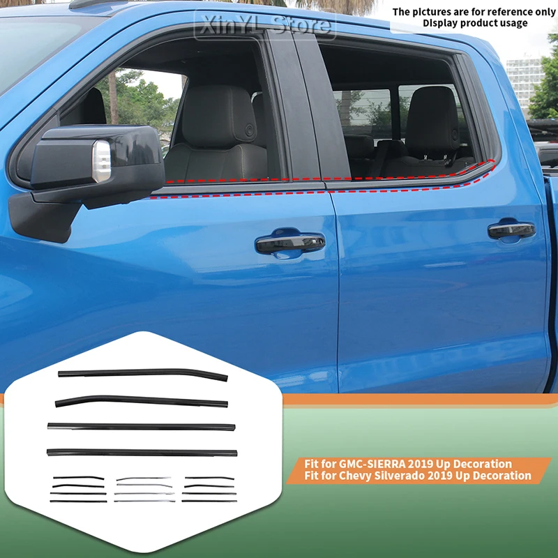 Car ABS Window Weatherstrip Door Windows Glass Waterproof Sealing Strips For Chevy Silverado for GMC/SIERR 2019 Up Accessories