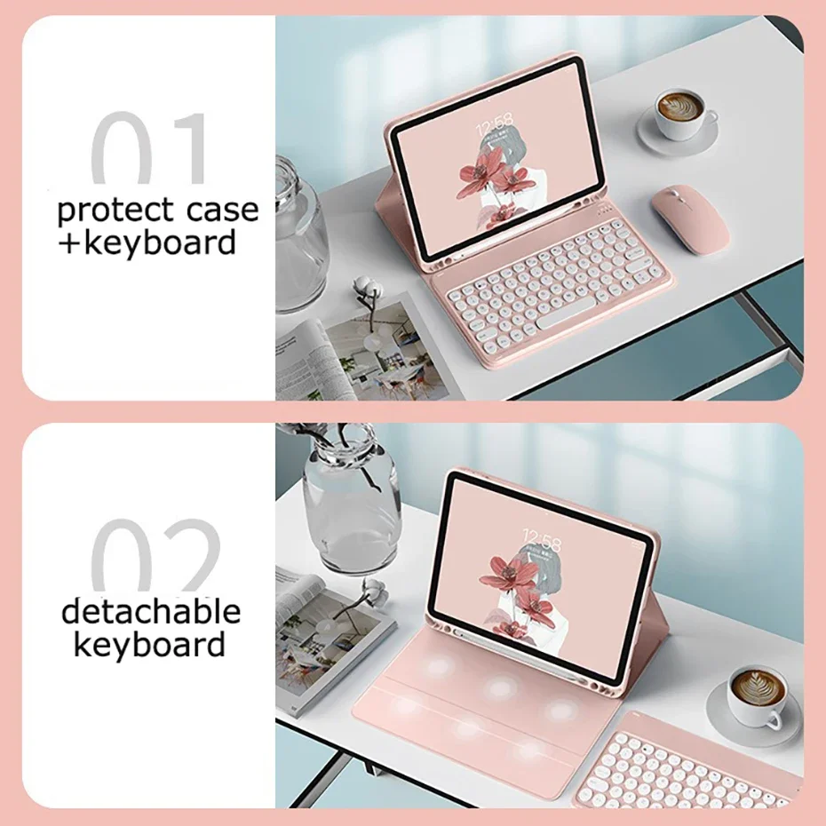 Bluetooth Keyboard Case for iPad 10th 2022 10.9 inch Pro 10.5 Air 3 10.2