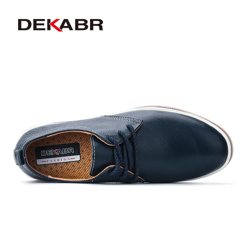 DEKABR Size 38~47 Men Casual Shoes Breathable Sneakers Fashion Masculino Genuine Leather Shoes Zapatos Hombre Sapatos Men Shoes