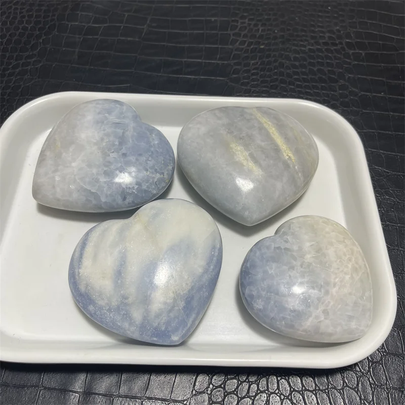 1.6kg Natural Crystal Blue Celestite Agate Heart Gemstones High Quality Healing Mineral Energy Stone Reiki Home Decorations Gift