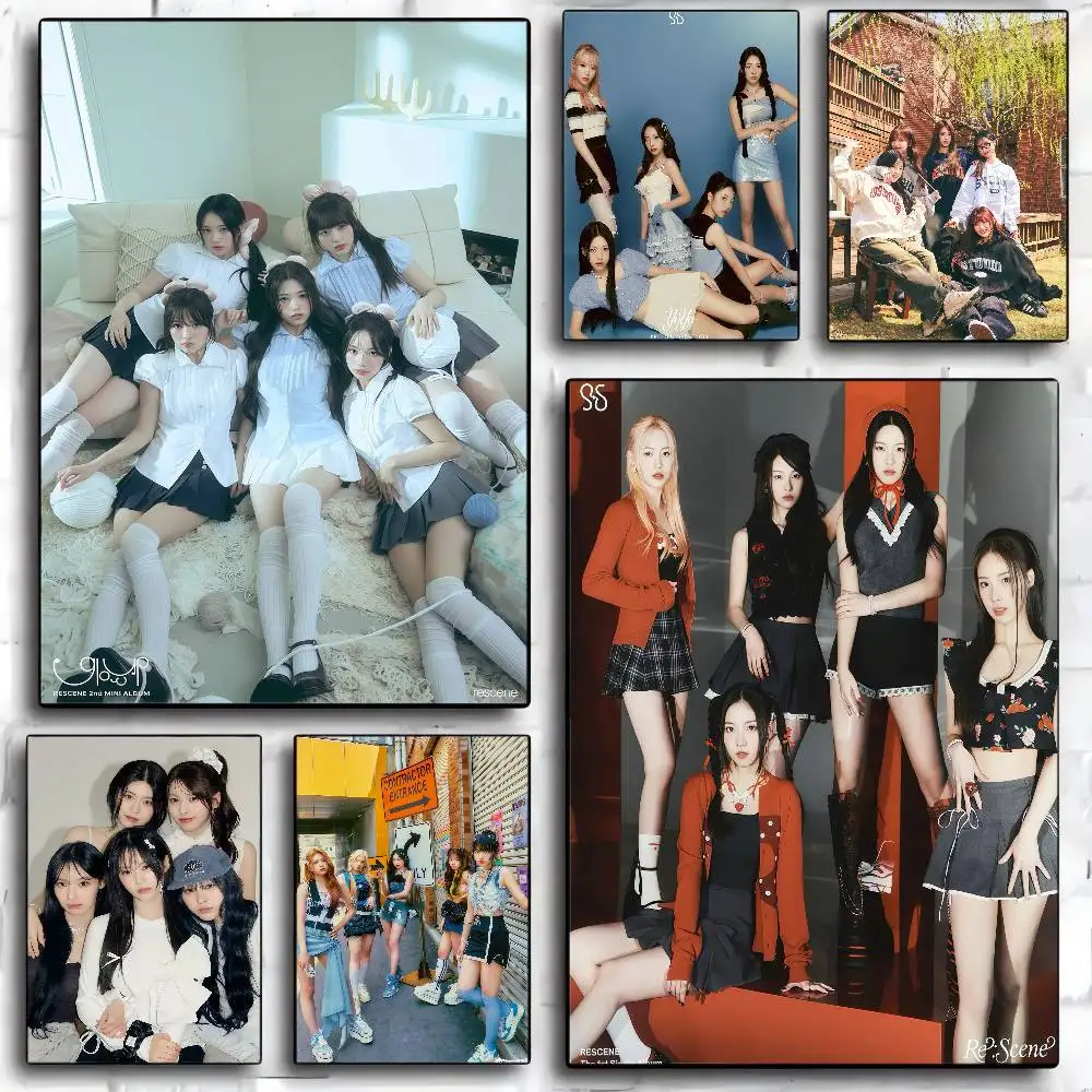 KPOP RESCENE Movie Sticky Posters Whitepaper Sticker DIY Room Bar Cafe Posters Wall Stickers