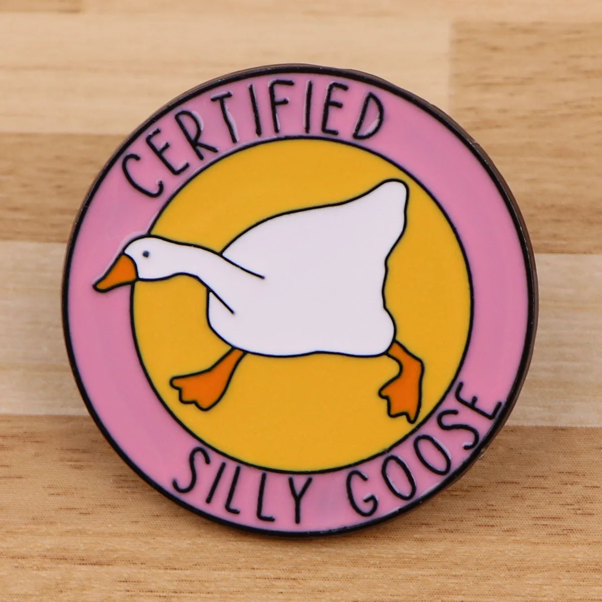 CERTIFIED SILLY GOOSE Enamel Pin Brooches for Women Badges on Backpack Lapel Pins Clothing Accessories Funny Jewelry Gif