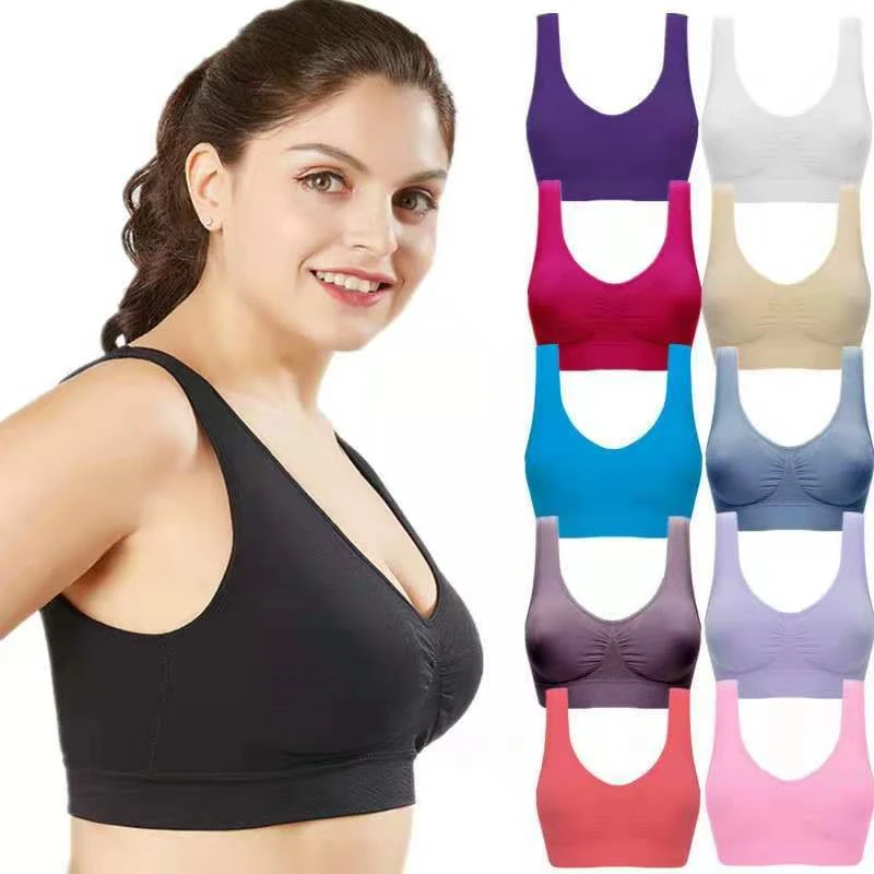 

Comfort Padded Yoga Sports Women Bra Seamless Crop Top Vest Stretch Sleep Bra Wireless Bras Gym Top Tank Female Sport Bras New