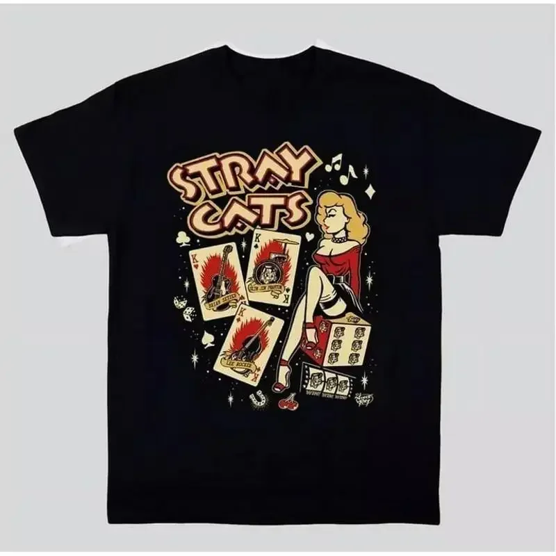New 1980S Vintage Stray Cats Band For Fans S 5Xl T Shirt Uh685