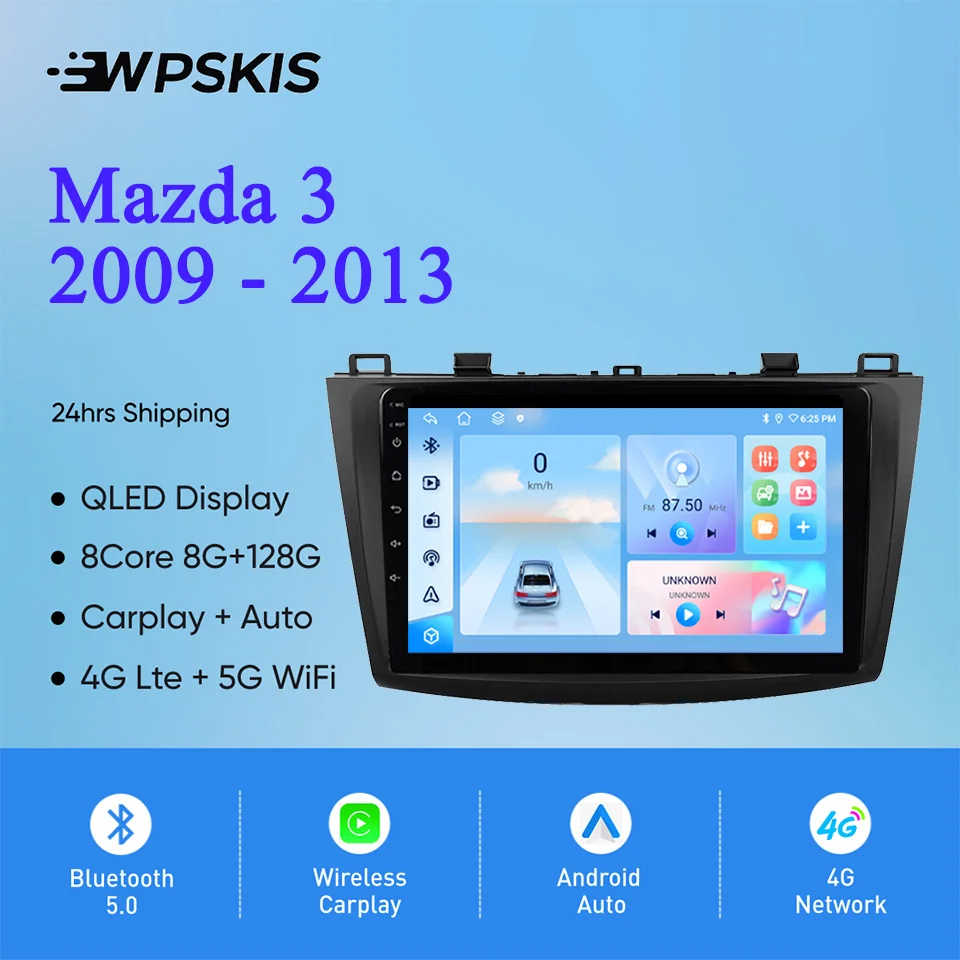 

Android 14 128G Car DVD GPS Navi HU For Mazda 3 2009 2011 2013 Autoradio Stereo Audio Video Multimedia DVD Cassette Carplay Auto