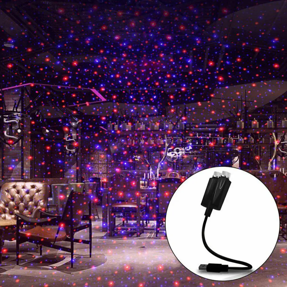 Mini LED Car Roof Star Night Lights Projector Light Interior Ambient Night Starry Sky USB LED Decorative Lights