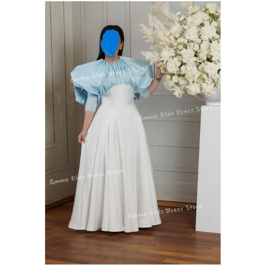 

Custom Flower Girl Dress Short Sleeve Wedding Birthday Party Children's First Communion Ball Gown