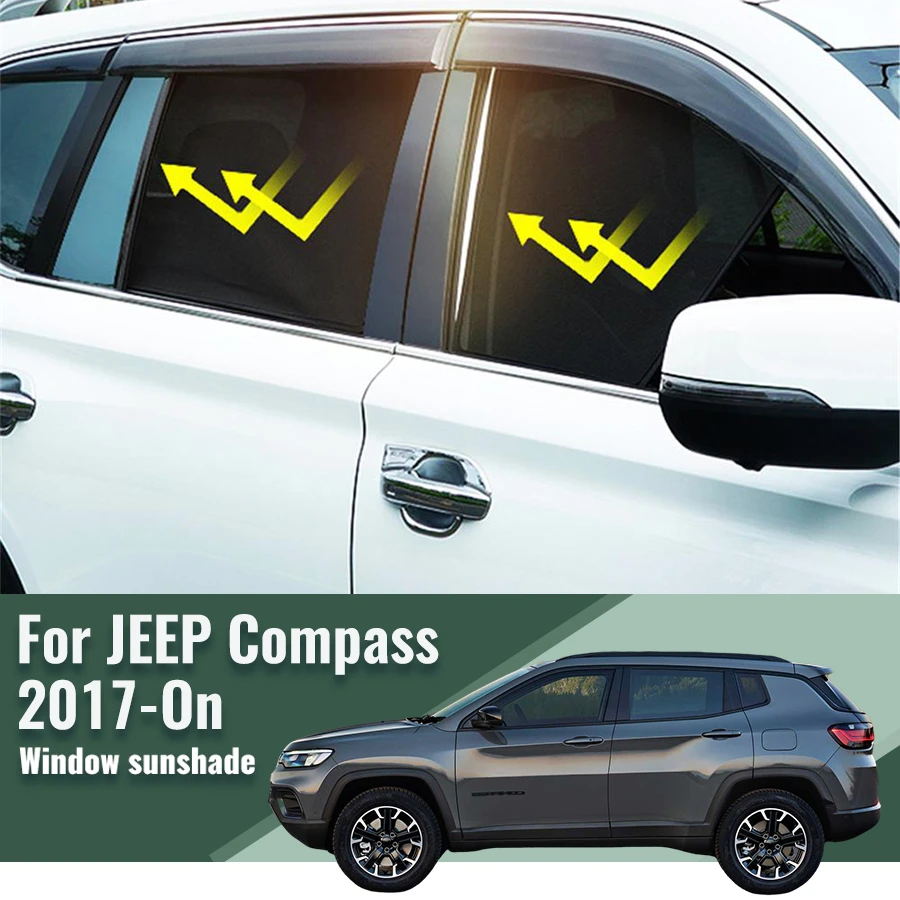 

Магнитный автомобильный солнцезащитный козырек для JEEP Compass MP 2017-2024, занавеска на лобовое стекло, заднее боковое стекло, защита от солнца