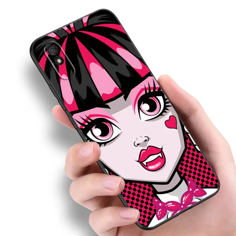 Anime High School Girl Phone Case For Xiaomi Redmi Note  5 6 7 K40 K60 Pro 7A 8A 9A 9C 9i 9T 10A 10C 12C A1 A2 Plus Black Cover