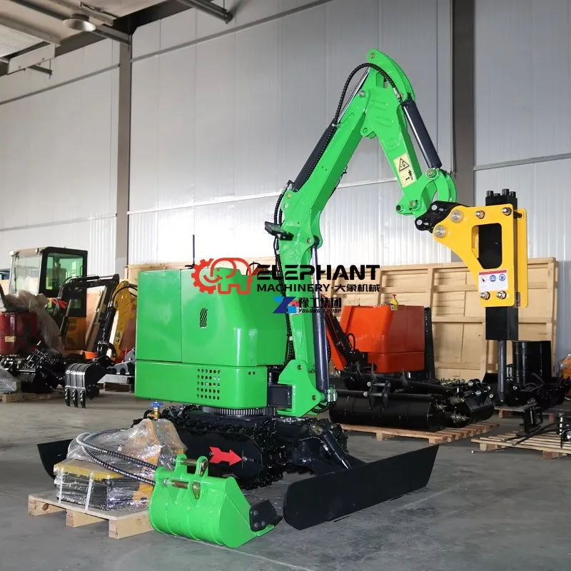 Remote Control Mini Excavator Dual Dozer Blades High Stability Digger for Building Demolition Construction Work