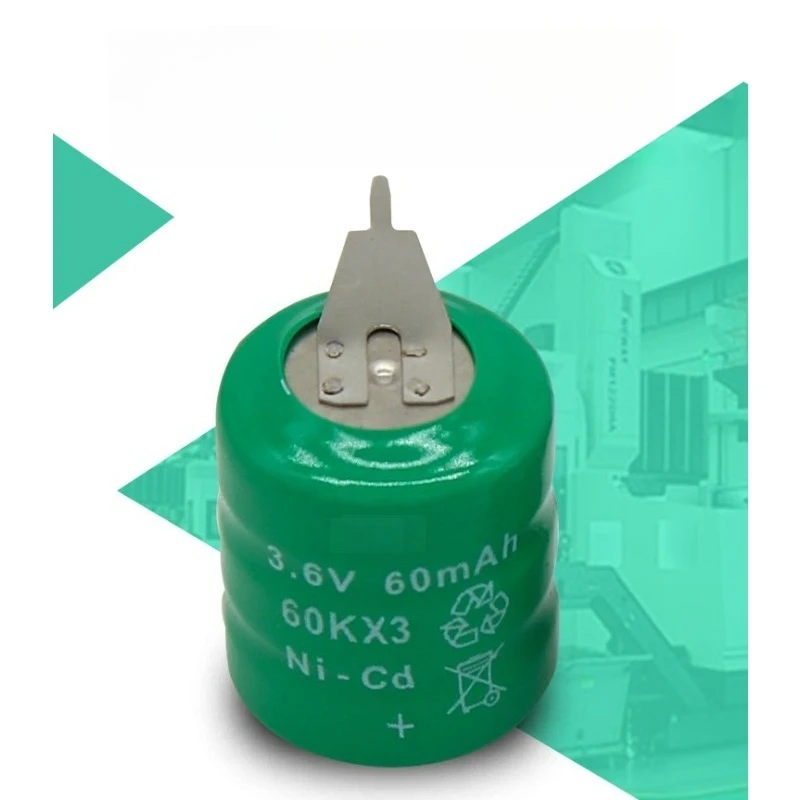 Para batería de níquel-cadmio Oahe NI-CD 3,6 V 60 mAh batería de pila de botón recargable