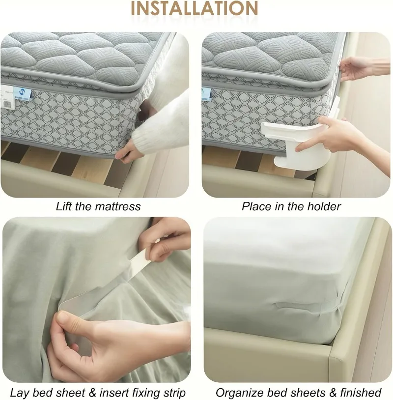 Bed Sheet Corners Holder Set Invisible Bedsheet Corner Fastener Clips Anti-run Bedsheet Grippers Multifunctional Fixed Bracket image 6