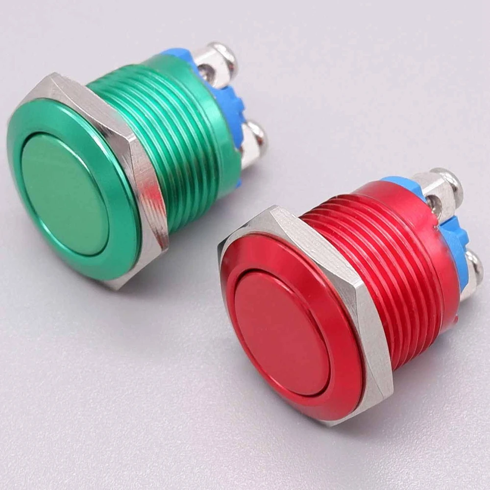 16mm 19mm 22mm Color Metal Push Button Switches PC Switch Car Engine Power Supply On Off Start Stop colored Red Silver Black